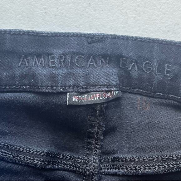 American Eagle Black Distressed NE(X)T Level Stretch Jegging Size 4 - Picture 4 of 14